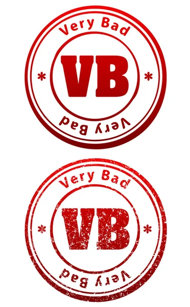 Pair of red rubber stamps — Stock Vector