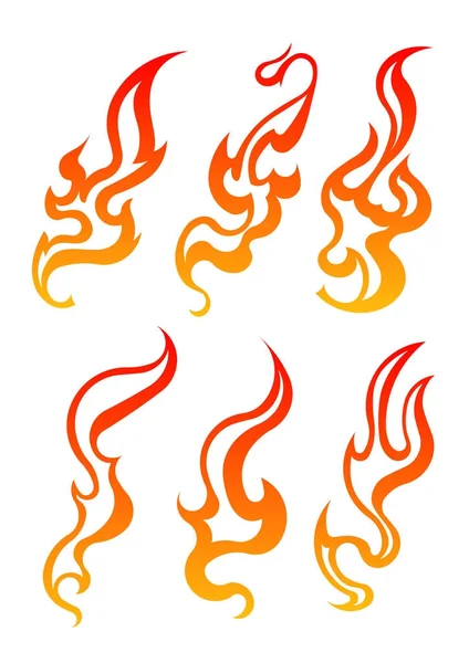 Set of fire flames — Stock Vector