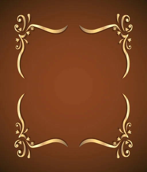 Gold frame with shadow — Stock Vector