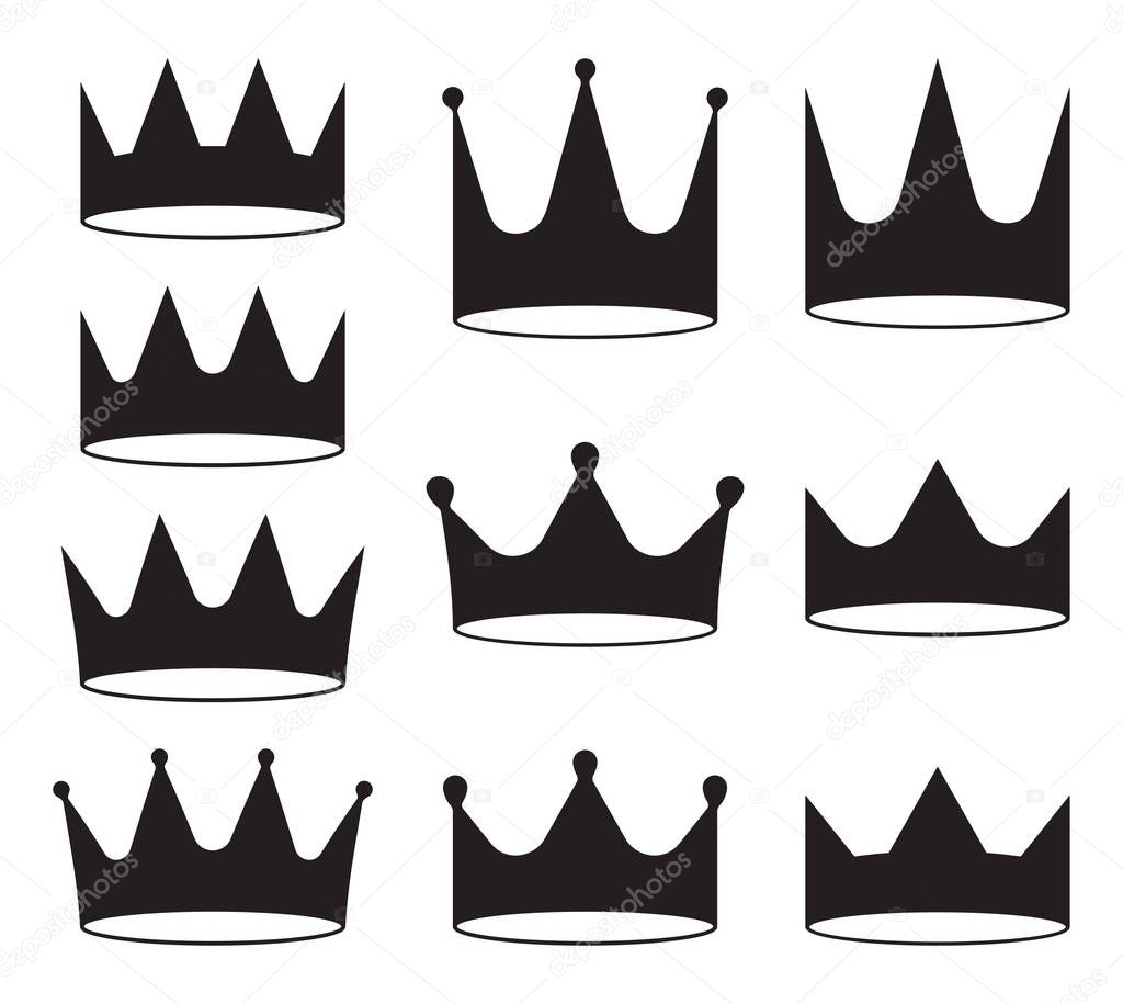 Set of black crowns