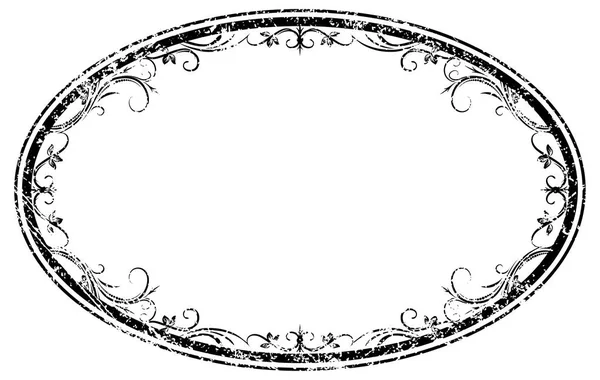 椭圆形花的框架与叶子 — 图库矢量图片