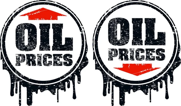 Pair of oil prices grunge design — Stock Vector
