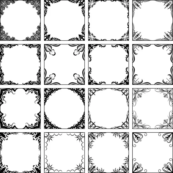 Dozen marcos cuadrados — Archivo Imágenes Vectoriales