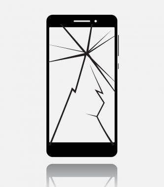 Kırık smartphone kırık dokunmatik ekran ile