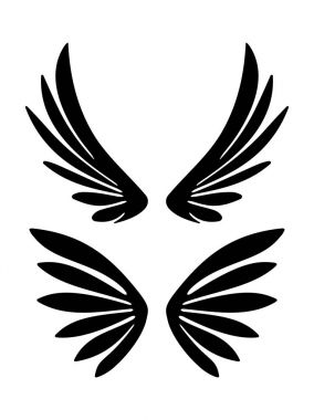 Dekoratif iki çift kanat vektör