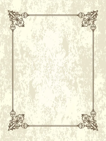 Eski kare metin için boş alan ile. Retro vintage tebrik kartı, davet veya notlar için şablon. Vektör çizim