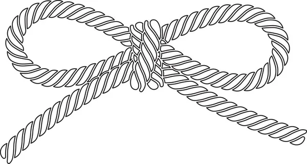 白い背景に分離されたベクトル ロープ ボウを概説します ベクトル図 — ストックベクタ