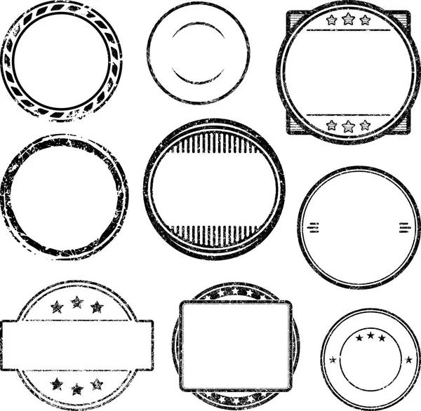 Big Set Grunge Templates Rubber Stamps — Stock Vector