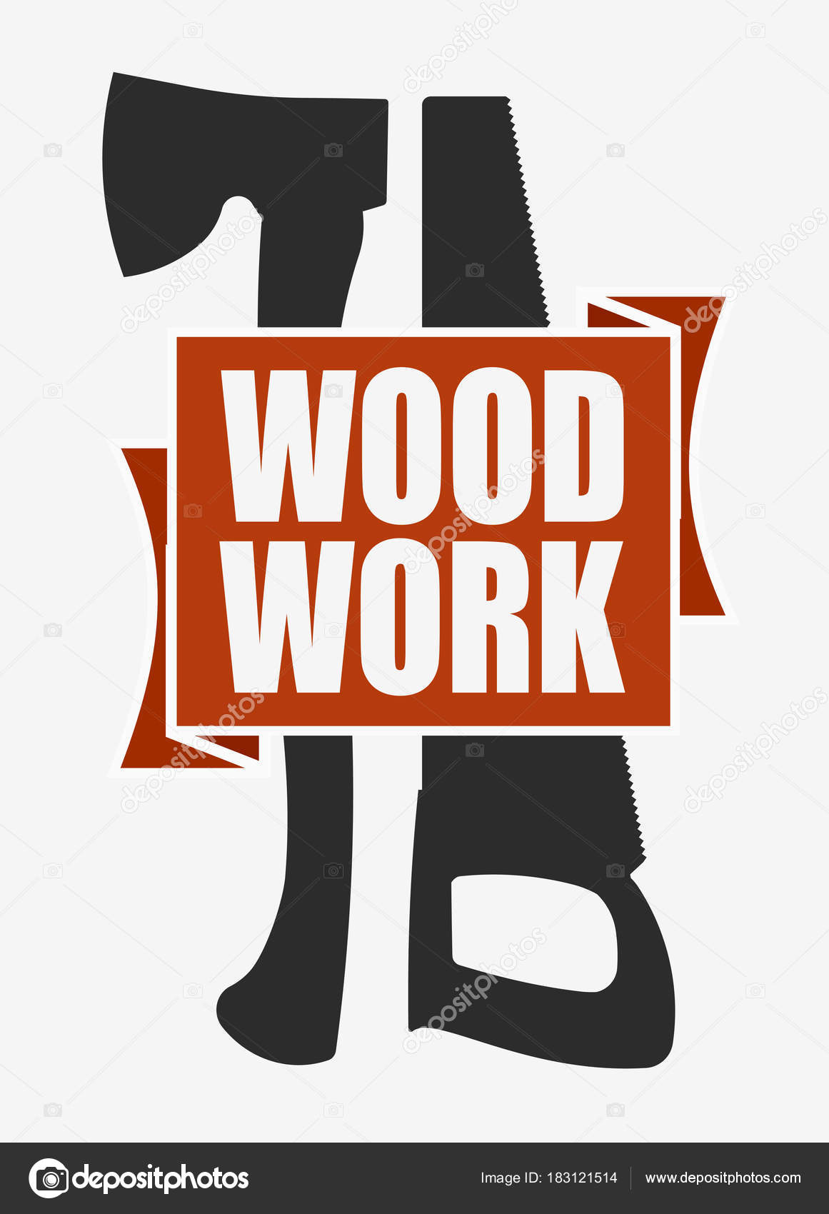 Holzbearbeitung Und Zimmermannsarbeiten Logo Design Axt Säge Und