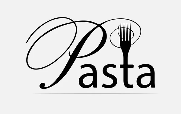 Makarony Spaghetti Ikona Lub Logo Stylizowane Podpis Makaron Kształt Widelca — Wektor stockowy