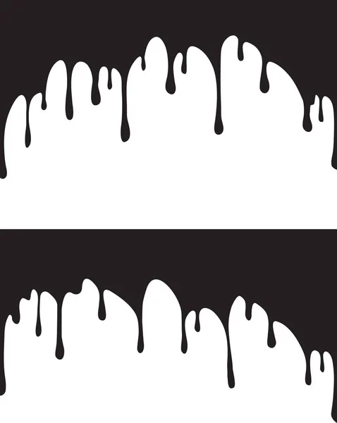 Pair of black paint drips. — Stock Vector