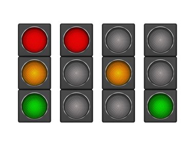 Modern led trafik ışıkları kümesi 