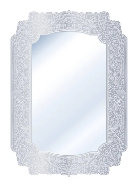 Mirror in retro silver frame — Stock Vector