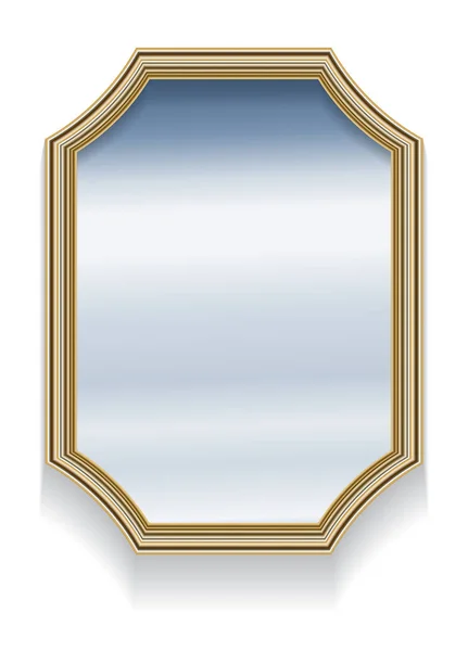 Spiegel in retro houten rand — Stockvector