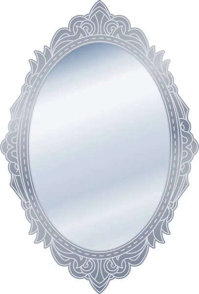 Mirror in retro silver frame — Stock Vector