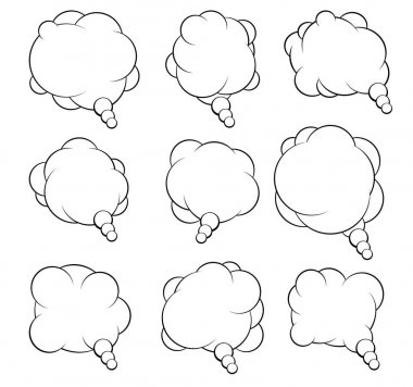 Dokuz vektör konuşma balonları tasarımı için set