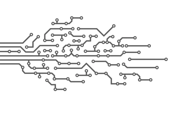 Technische Circuit Pcb Grafische Afbeelding Conceptuele Ontwerp Vorm Van Palm — Stockvector