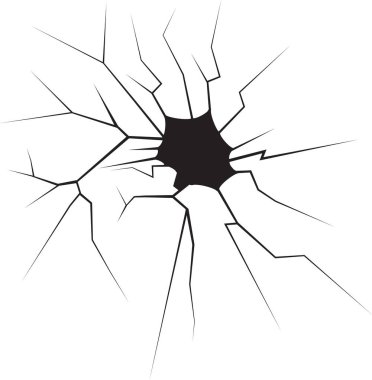 Siyah vektör çatlaklar, zarar zemin veya kırık cam halat