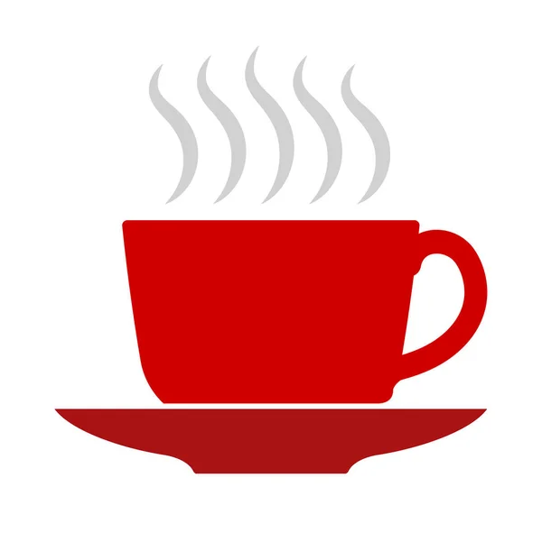 Vector Flat Illustration Red Coffee Tea Cup Icon — Stock Vector