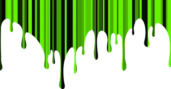 Ungewöhnliche Grüne Farbe Tropft Mit Vertikalen Farbstreifen Vektor Illustration Für — Stockvektor