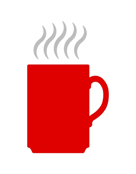 Vektor Platt Illustration Röd Kaffe Eller Kopp Icon — Stock vektor