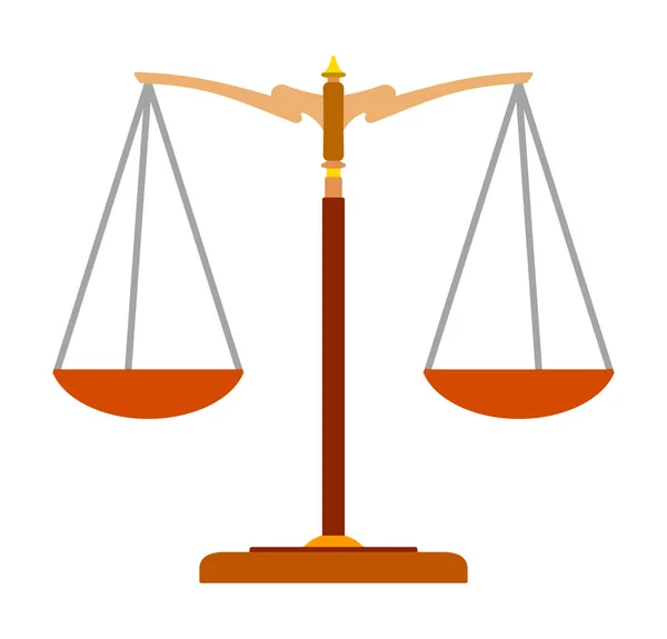 彩色扁平图标的正义尺度 法律平衡符号 设计的矢量插图 — 图库矢量图片