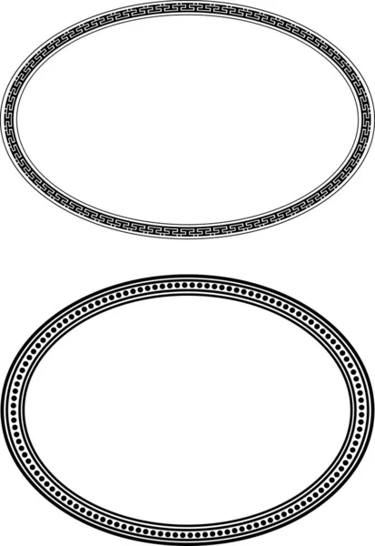 Paar Strenge Schwarze Ovale Rahmen Für Ihr Design — Stockvektor