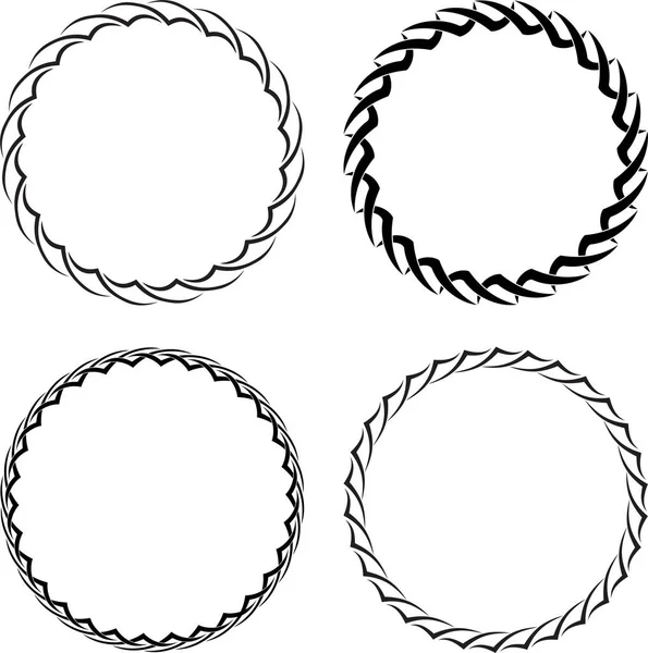 Zestaw Czterech Dekoracyjnych Okrągłych Ramek Dla Twojego Projektu — Wektor stockowy