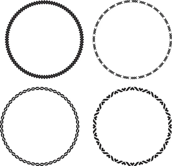 设置四黑色圆形框架为您的设计 — 图库矢量图片