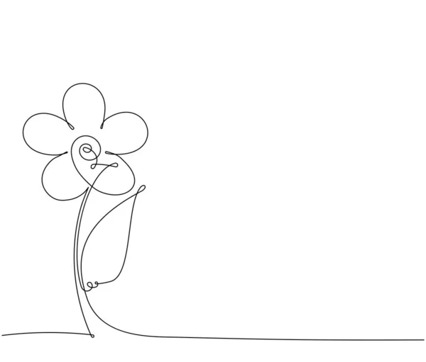 あなたのデザインのための1つの連続ラインスタイルの抽象ベクトル花 — ストックベクタ