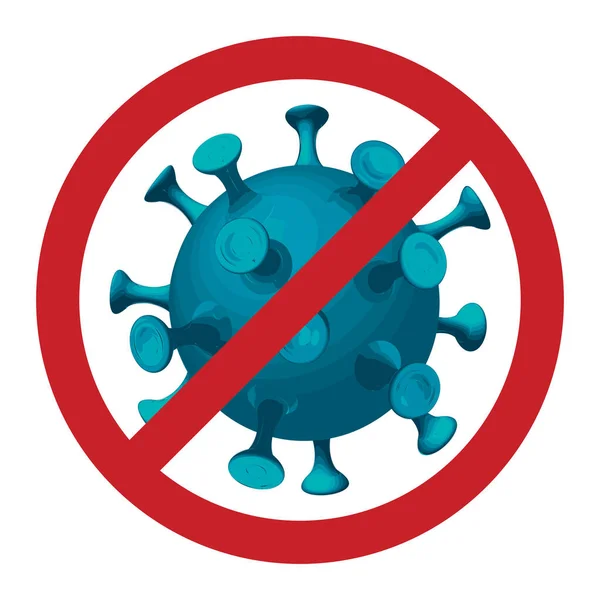 阻止Coronavirus Covid 19病毒被禁止的迹象新的Coronavirus 2019 Ncov Covid 19爆发 为您的设计提供矢量图解 — 图库矢量图片