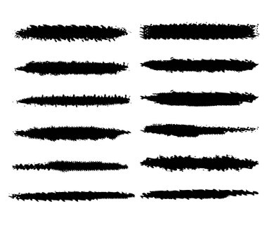Tasarımınız için düzinelerce siyah vektör grunge mürekkep darbeleri.