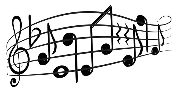Музыкальные Ноты Ключ Музыкальном Штабе Декоративный Элемент Вашего Дизайна — стоковый вектор