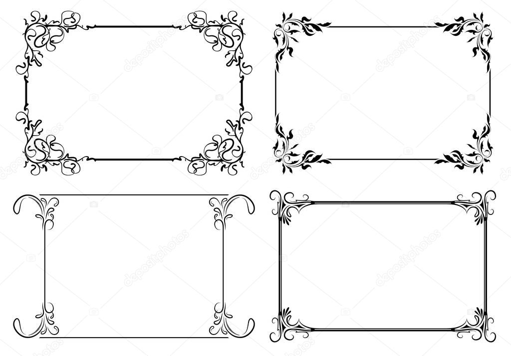 Set of four decorative stylish vector frames for your design