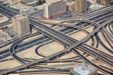 Dubai, Birleşik Arap Emirlikleri - 29 Ekim: Kesişme Downtown havadan görünümü
