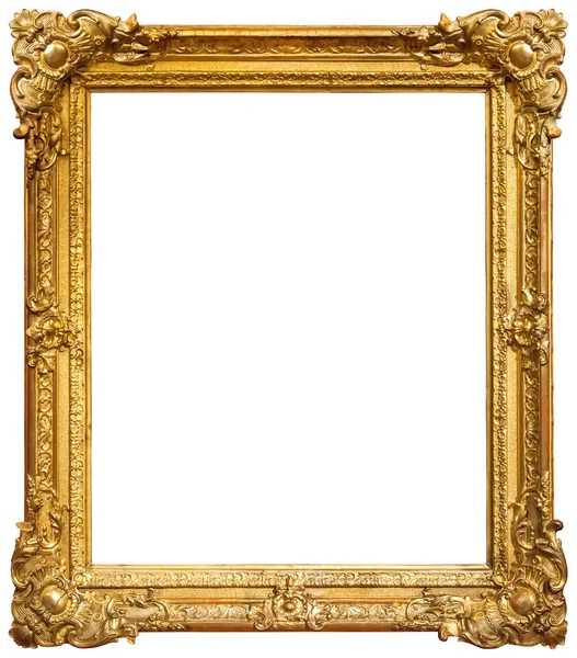 Gold picture frame. Isolated on white background — Stock Photo, Image