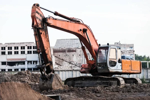 Gräva grävmaskin maskin bygga byggarbetsplats — Stockfoto