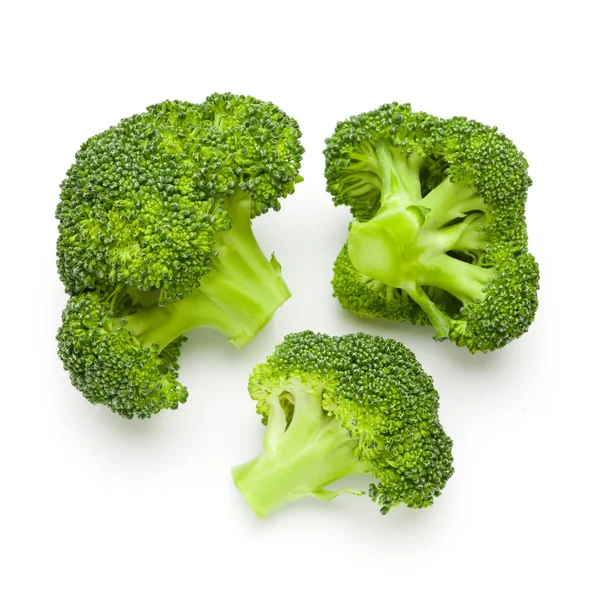 Broccoli isolati su fondo bianco — Foto Stock