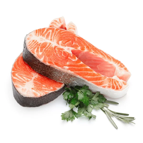 Fresh Raw Salmon Red Fish Steak — Stock Photo, Image