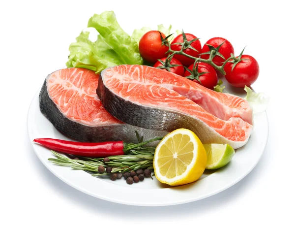 Fresh Raw Salmon Red Fish Steak — Stock Photo, Image