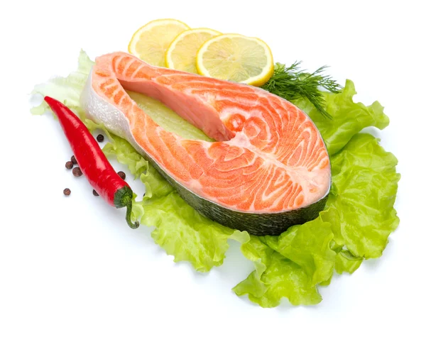 Verse rauwe zalm Red Fish Steak — Stockfoto