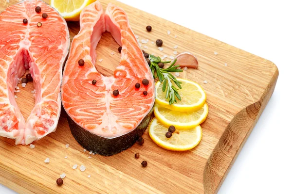 Fresh Raw Salmon Red Fish Steak — Stock Photo, Image
