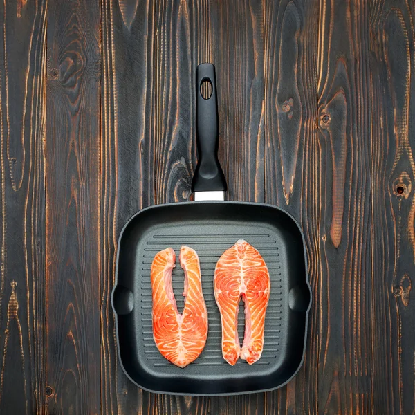 Fresh Raw Salmon Red Fish Steak — Stock Photo, Image