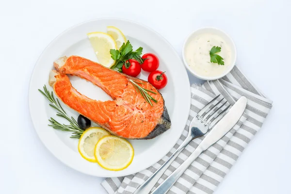 Filete crujiente de salmón asado — Foto de Stock