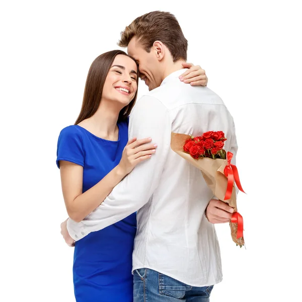 Casal feliz no dia dos namorados — Fotografia de Stock