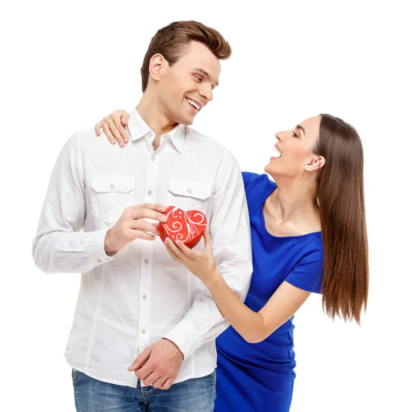 Pareja feliz el día de San Valentín — Foto de Stock