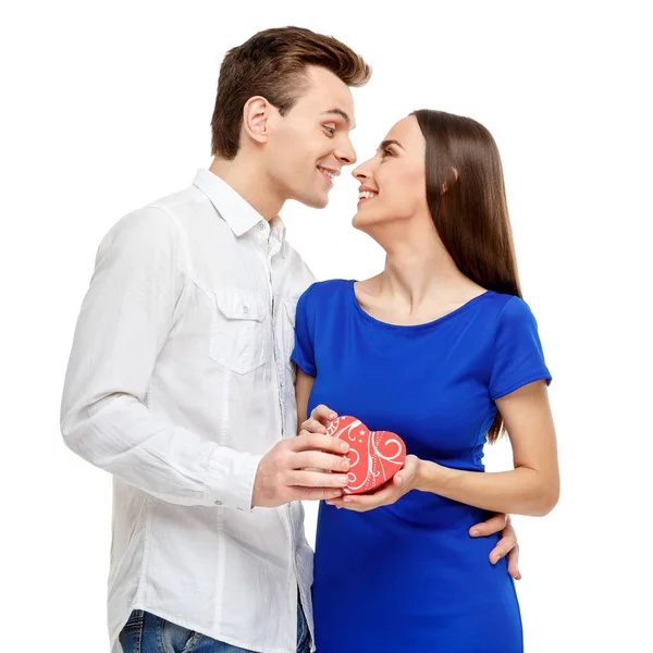 Casal feliz no dia dos namorados — Fotografia de Stock