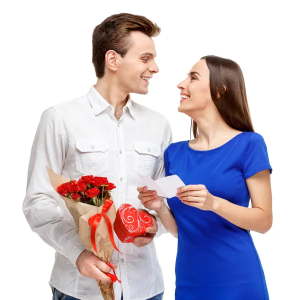 Szczęśliwa para na Walentynki — Zdjęcie stockowe