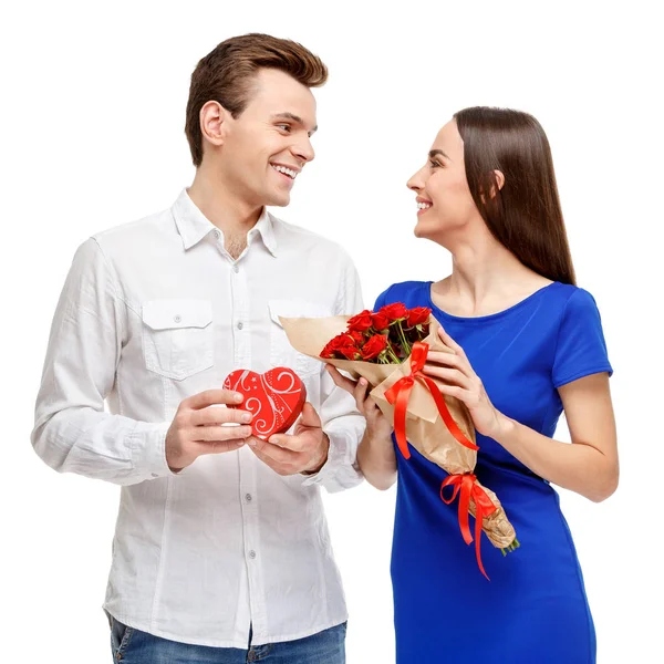 Casal feliz no dia dos namorados — Fotografia de Stock