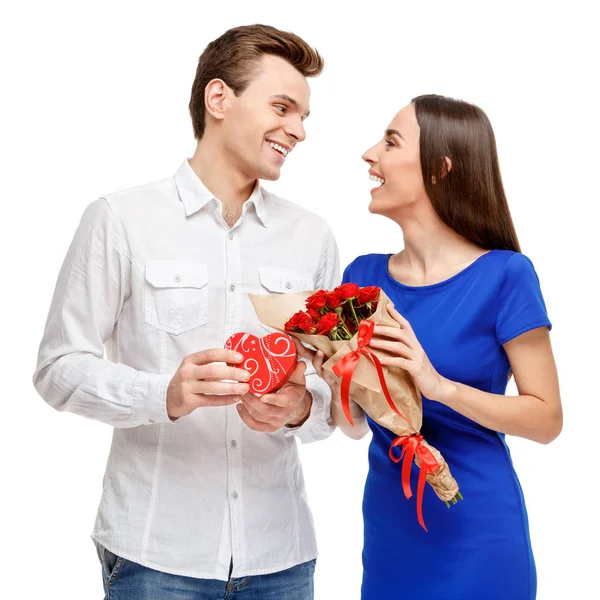 Casal feliz no dia dos namorados — Fotografia de Stock